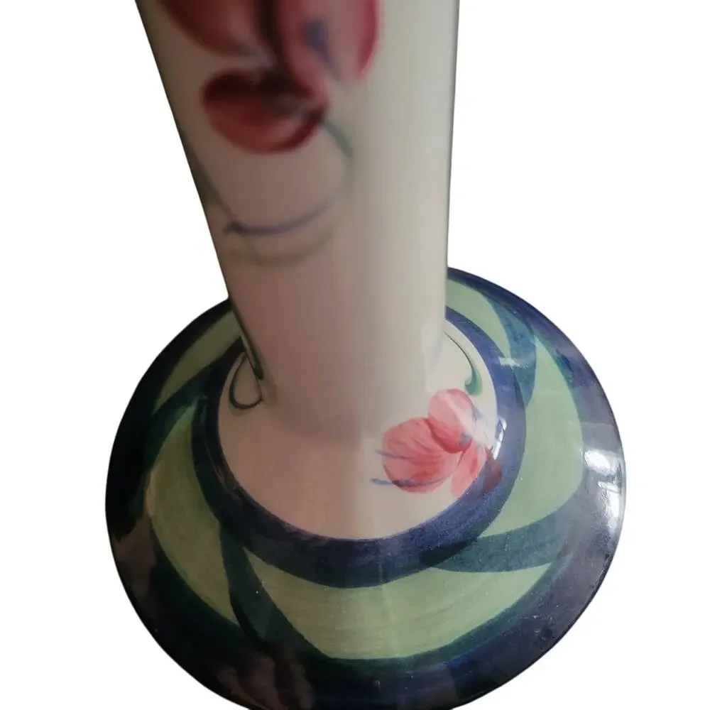 Gail Pittman Ceramic 7 inch Straight Shaft Candle Grapevine Pattern Date 88 Rare